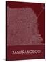 South San Francisco, United States of America Red Map-null-Stretched Canvas