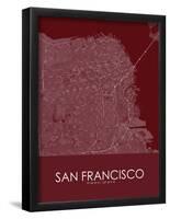 South San Francisco, United States of America Red Map-null-Framed Poster
