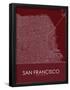 South San Francisco, United States of America Red Map-null-Framed Poster