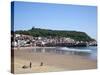 South Sands and Castle Hill, Scarborough, North Yorkshire, Yorkshire, England, UK, Europe-Mark Sunderland-Stretched Canvas