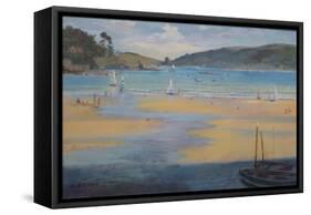 South Sands Beach, Salcombe, 2016-Jennifer Wright-Framed Stretched Canvas