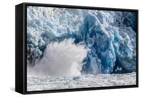 South Sawyer Glacier Calving-Michael Nolan-Framed Stretched Canvas