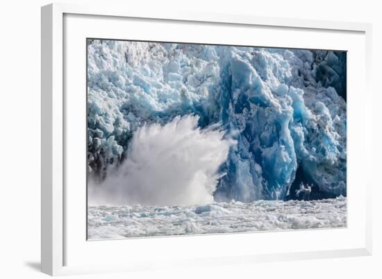 South Sawyer Glacier Calving-Michael Nolan-Framed Photographic Print