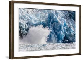 South Sawyer Glacier Calving-Michael Nolan-Framed Photographic Print