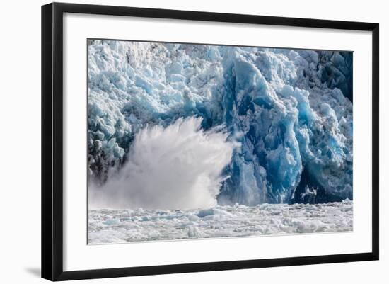 South Sawyer Glacier Calving-Michael Nolan-Framed Photographic Print