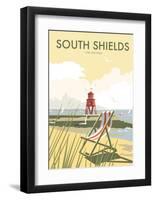 South Shields - Dave Thompson Contemporary Travel Print-Dave Thompson-Framed Art Print