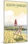 South Shields - Dave Thompson Contemporary Travel Print-Dave Thompson-Mounted Giclee Print