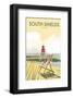 South Shields - Dave Thompson Contemporary Travel Print-Dave Thompson-Framed Giclee Print