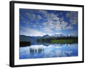 South Sister reflects in Sparks Lake, Deschutes National Forest, Oregon, USA-Charles Gurche-Framed Photographic Print