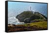 South Stack Lighthouse on the Welsh Island of Anglesey-Frances Gallogly-Framed Stretched Canvas