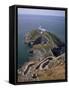 South Stack Lighthouse on the Western Tip of Holy Island, Anglesey-Nigel Blythe-Framed Stretched Canvas