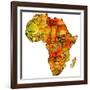 South Sudan on Actual Map of Africa-michal812-Framed Art Print