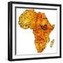 South Sudan on Actual Map of Africa-michal812-Framed Premium Giclee Print