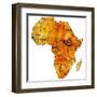 South Sudan on Actual Map of Africa-michal812-Framed Art Print