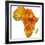 South Sudan on Actual Map of Africa-michal812-Framed Art Print