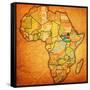 South Sudan on Actual Map of Africa-michal812-Framed Stretched Canvas