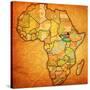 South Sudan on Actual Map of Africa-michal812-Stretched Canvas