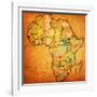 South Sudan on Actual Map of Africa-michal812-Framed Art Print