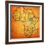 South Sudan on Actual Map of Africa-michal812-Framed Art Print