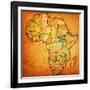 South Sudan on Actual Map of Africa-michal812-Framed Art Print