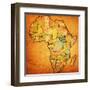 South Sudan on Actual Map of Africa-michal812-Framed Art Print