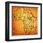 South Sudan on Actual Map of Africa-michal812-Framed Art Print