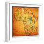 South Sudan on Actual Map of Africa-michal812-Framed Art Print