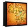 South Sudan on Actual Map of Africa-michal812-Framed Stretched Canvas