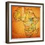 South Sudan on Actual Map of Africa-michal812-Framed Art Print