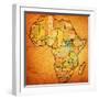 South Sudan on Actual Map of Africa-michal812-Framed Art Print