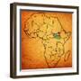 South Sudan on Actual Map of Africa-michal812-Framed Art Print