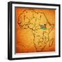 South Sudan on Actual Map of Africa-michal812-Framed Art Print