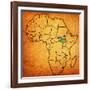 South Sudan on Actual Map of Africa-michal812-Framed Art Print