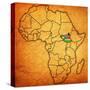 South Sudan on Actual Map of Africa-michal812-Stretched Canvas