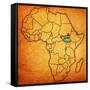 South Sudan on Actual Map of Africa-michal812-Framed Stretched Canvas