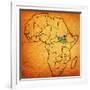 South Sudan on Actual Map of Africa-michal812-Framed Art Print