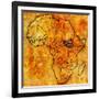 South Sudan on Actual Map of Africa-michal812-Framed Premium Giclee Print