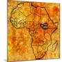 South Sudan on Actual Map of Africa-michal812-Mounted Premium Giclee Print