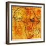 South Sudan on Actual Map of Africa-michal812-Framed Art Print