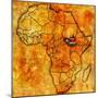 South Sudan on Actual Map of Africa-michal812-Mounted Art Print