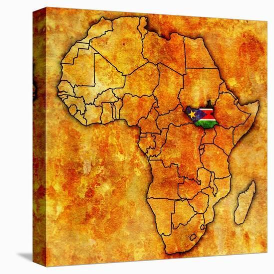 South Sudan on Actual Map of Africa-michal812-Stretched Canvas