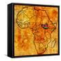 South Sudan on Actual Map of Africa-michal812-Framed Stretched Canvas