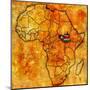 South Sudan on Actual Map of Africa-michal812-Mounted Art Print