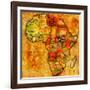 South Sudan on Actual Map of Africa-michal812-Framed Art Print