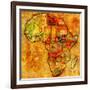 South Sudan on Actual Map of Africa-michal812-Framed Art Print