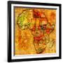 South Sudan on Actual Map of Africa-michal812-Framed Art Print