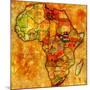 South Sudan on Actual Map of Africa-michal812-Mounted Art Print