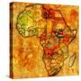 South Sudan on Actual Map of Africa-michal812-Stretched Canvas