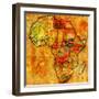 South Sudan on Actual Map of Africa-michal812-Framed Art Print