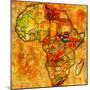 South Sudan on Actual Map of Africa-michal812-Mounted Art Print